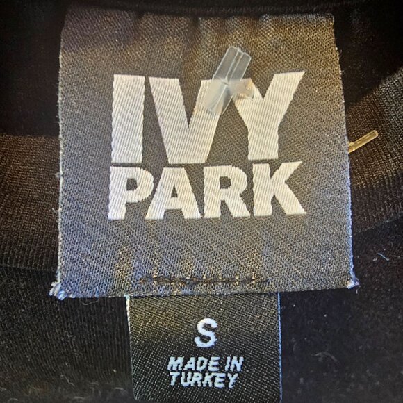 Ivy Park Tight Fit Mini Bodycon with Spellout Ribbon, Black White, Sz S - Picture 8 of 8